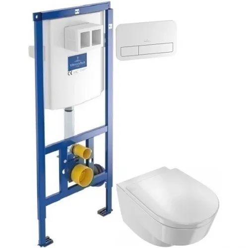 Комплект подвесной унитаз Jacob Delafon Odeon Rive Gauche EDR102-00 + E24888-00 + система инсталляции Villeroy & Boch 92246100 + 92249068