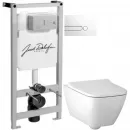 Комплект подвесной унитаз Geberit Smyle Square 500.683.00.2 + система инсталляции Jacob Delafon E5504-NF + E4326-00