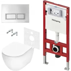 Комплект подвесной унитаз Tece TECEspring R + система инсталляции Tece TECEspring V K955201WCR