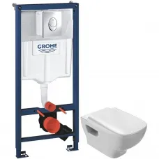 Комплект подвесной унитаз Jacob Delafon Struktura EDE102-00 + E70024-00 + система инсталляции Grohe 38721001