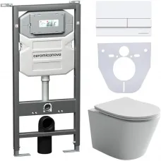 Комплект подвесной унитаз Ceramica Nova Balearica CN6000 + система инсталляции Ceramica Nova Envision Flat CN1002W + CN1000