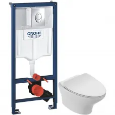 Комплект подвесной унитаз Jacob Delafon Nouvelle Vague EDJ102-00 + E20069-00 + система инсталляции Grohe 38721001