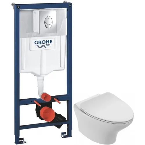 Комплект подвесной унитаз Jacob Delafon Nouvelle Vague EDJ102-00 + E20069-00 + система инсталляции Grohe 38721001