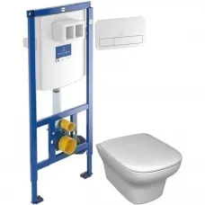 Комплект подвесной унитаз Jacob Delafon Vox EDM102-00 + E20142-00 + система инсталляции Villeroy & Boch 92246100 + 92249068