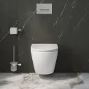 Комплект инсталляция с унитазом BelBagno BB5177CH-TOR/SC/BB026/BB044NERO с кнопкой смыва, черный матовый + унитаз подвесной BelBagno Uno безободковый, торнадо, с сиденьем микролифт, белый