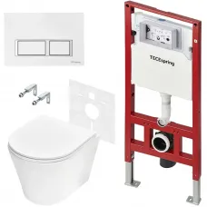 Комплект подвесной унитаз Tece TECEspring K + система инсталляции Tece TECEspring V K955203WCK