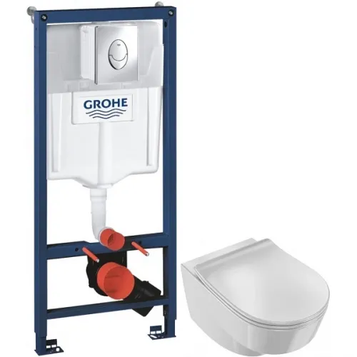 Комплект подвесной унитаз Jacob Delafon Odeon Rive Gauche EDR102-00 + E24889-00 + система инсталляции Grohe 38721001