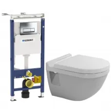 Комплект подвесной унитаз Duravit Starck 3 2200090000 + 0063810000 + система инсталляции Geberit 458.125.21.1