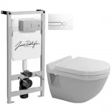 Комплект подвесной унитаз Duravit Starck 3 2200090000 + 0063810000 + система инсталляции Jacob Delafon E5504-NF + E4326-00