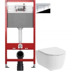 Комплект подвесной унитаз Damixa Sirius DX86C1700SC + система инсталляции Tece 9400412