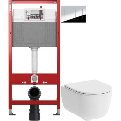 Комплект подвесной унитаз Damixa Sirius DX86C1700SC + система инсталляции Tece 9400412