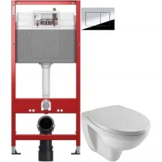 Комплект подвесной унитаз Jacob Delafon Patio E4187-00 + E4267-00 + система инсталляции Tece 9400412