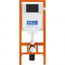 Комплект инсталляция с унитазом BelBagno Prospero BB3202CHR-MB/BB3202SC-MB/BB002-80/BB007-PR-NERO.M с кнопкой смыва,черный матовый + унитаз подвесной BelBagno Ardente-C безободковый, с сиденьем микролифт, черный матовый