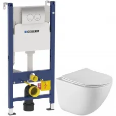 Комплект подвесной унитаз BelBagno Amanda BB051CHR + BB051SC + система инсталляции Geberit 458.124.21.1