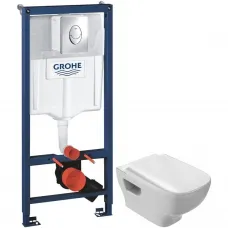 Комплект подвесной унитаз Jacob Delafon Struktura EDE102-00 + E4270-00 + система инсталляции Grohe 38721001