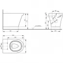 Комплект подвесной унитаз Toto CF CW132Y#NW1 + VC130 + система инсталляции Villeroy & Boch 92246100 + 92249068