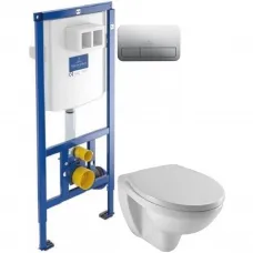 Комплект подвесной унитаз Jacob Delafon Patio EDV102-00 + E70021-00 + система инсталляции Villeroy & Boch 92246100 + 92249061