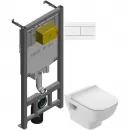 Комплект подвесной унитаз Jacob Delafon Struktura EDF102-00 + E70025-00 + система инсталляции Jacob Delafon E29025-NF + E4316-00