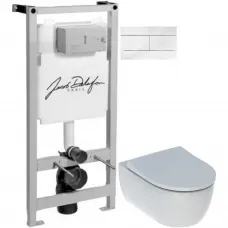 Комплект подвесной унитаз Geberit iCon 500.784.01.1 + система инсталляции Jacob Delafon E5504-NF + E4316-00