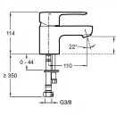 Комплект смесителей Jacob Delafon July E16033-4-CP + E16027-4ND-CP + E99898RU-CP