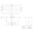 Квариловая ванна Villeroy & Boch Cetus UBQ175CEU7V-01 175x75 см, отдельностоящая, альпийский белый