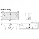Квариловая ванна 190x90 см альпийский белый Villeroy & Boch Oberon UBQ199OBE2V-01