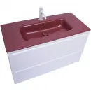 Раковина Plumberia Selection IXO XO101FMG 101x46 см, накладная, бордовый глянец