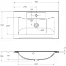 Раковина 75x45 см BelBagno Torino BB750/450-LV-MR-PR