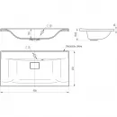 Раковина Vincea VCB-3M900G 90x45 см, накладная, серый матовый