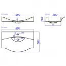 Раковина 80x50 см Aqwella 5 Stars Bergamo Ber.08.04.D