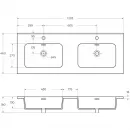 Раковина Cezares 50135 120,3x46 см, накладная, белый