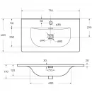 Раковина BelBagno BB-8099-3-70 71x40 см, накладная, белый