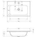 Раковина 75x48 см Cezares Eco CZR-750/480-LV-MR-ECO