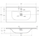 Раковина BelBagno Uno BB-8099-90 91x46 см, накладная, белый
