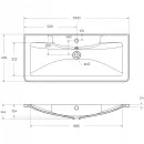 Раковина 100x45,5 см BelBagno Albano BB1000/455-LV-ART-ALR-NERO