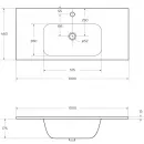 Раковина 100x46 см Cezares Duet CZR-NAT-100-LVB