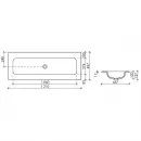 Раковина Ceramica Nova Grace CN7016wx 121x45,7 см, накладная, белый