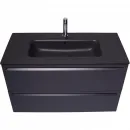 Раковина Plumberia Selection IXO XO101FNO 101x46 см, накладная, черный матовый