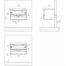 Раковина 73,4x48,1 см BelBagno Fly BB700-LV-CER-N