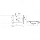 Раковина Ceramica Nova Grace CN7021 121x45,7 см R, накладная, белый