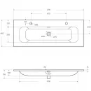 Раковина Cezares Eco CZR-8073-120-1-2 121x46 см, накладная, белый
