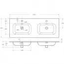 Раковина Cezares Eco CZR-8073-120-2 121x46 см, накладная, белый