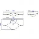 Раковина 110x56 см Aqwella 5 Stars Broadway Brw.11.04.D