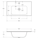 Раковина 80x46 см Cezares Duet CZR-NAT-80-LVB