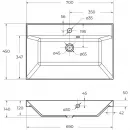 Раковина BelBagno BB700/450-LV-ART-AST-NERO 70x45 см, накладная, черный матовый