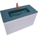 Раковина Plumberia Selection XO101FPL 101x46 см, накладная, сине-зеленый глянец
