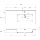 Раковина BelBagno BB1000ETL-R 101x46,5 см R, накладная, белый