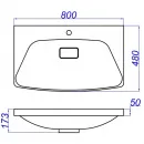 Раковина 80x48 см Aqwella 5 Stars Neringa Ner.08.04.D