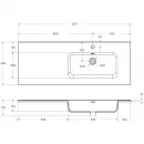 Раковина BelBagno BB1200ETL-R 121x46,5 см R, накладная, белый