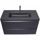 Раковина Plumberia Selection IXO XO101FGB 101x46 см, накладная, темно-серый матовый